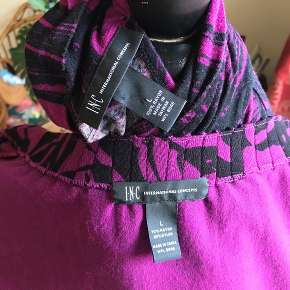INC INTERNATIONAL CONCEPTS 2 Pc. Dress Ensemble / Separates Purple Black… - Picture 12 of 13